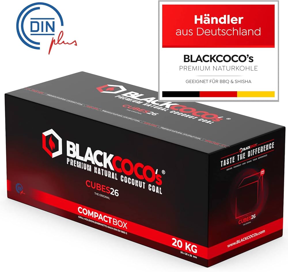 BLACK COCO'S - NATURAL CHARCOAL - CUBES 26 - MASTERBOX - 20 KG