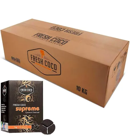 FRESH COCO SUPREME : Lot de 10KG - Charbon naturel triangulaire, Compatible KALOUD et BROHOOD - Qualité premium